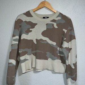 DKNY Beige and Brown Knit Top
